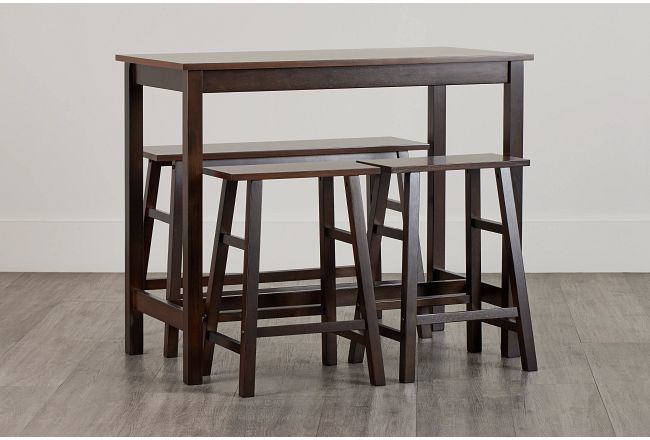Vero Dark Tone High Table, 2 Barstools & High Bench