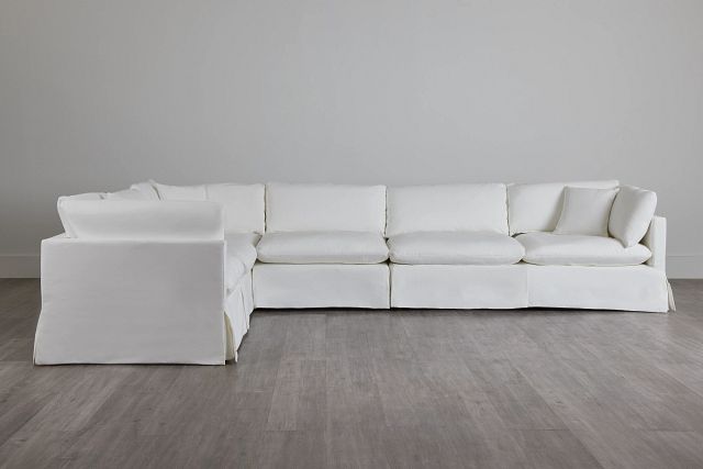 Raegan White Fabric Large Two-arm Sectional (0)