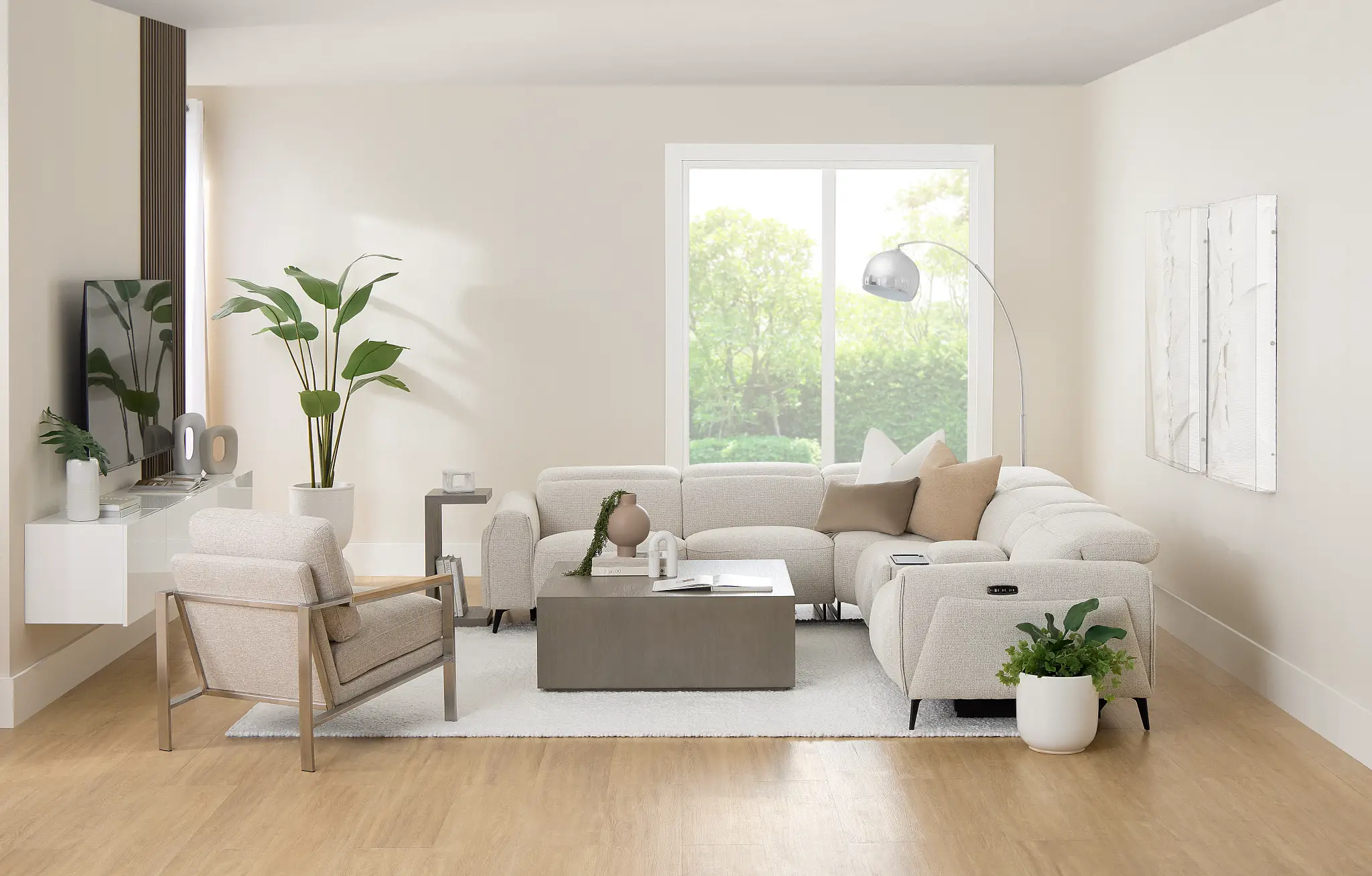 Reyna Collection: Modern Neutral Living Room Design with Depth Reyna Collection: Modern Neutral Living Room Design with Depth