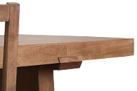 Provo Mid Tone Trestle Table & 4 Gray Upholstered Chairs