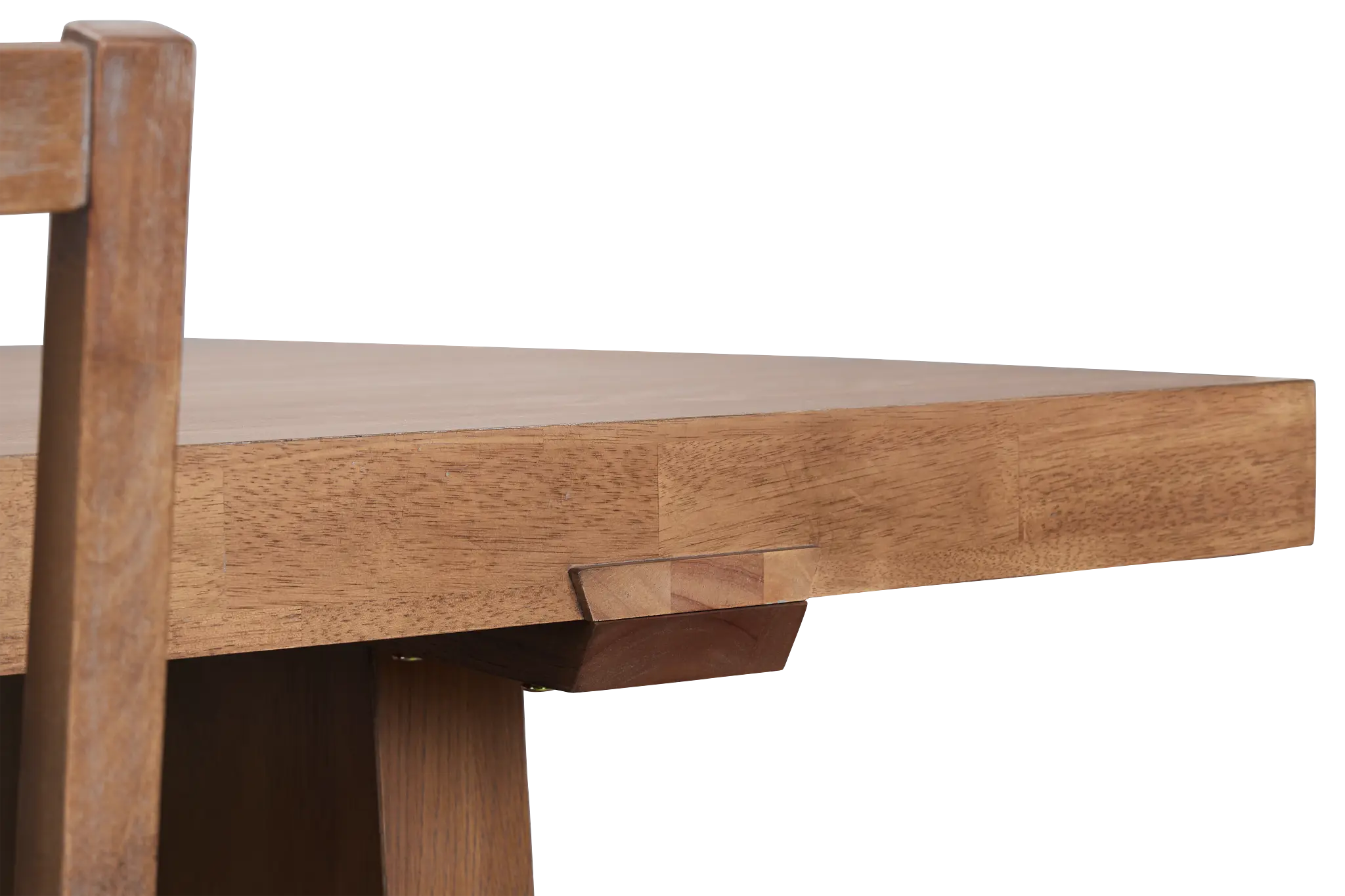 Provo Mid Tone Trestle Table & 4 Gray Upholstered Chairs Provo Mid Tone Trestle Table & 4 Gray Upholstered Chairs