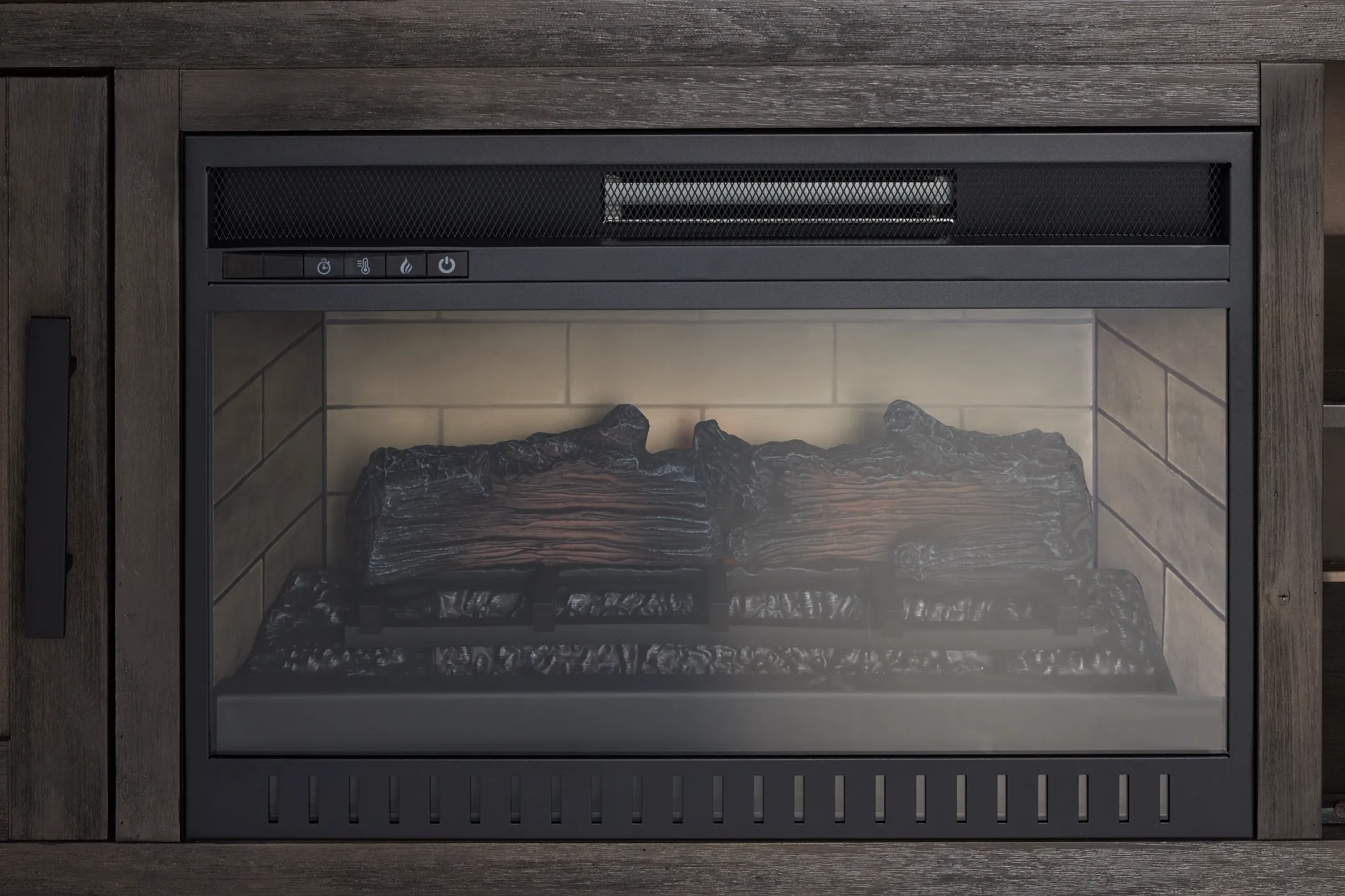 Richmond Gray 64" Door Pier Entertainment Wall With Fireplace