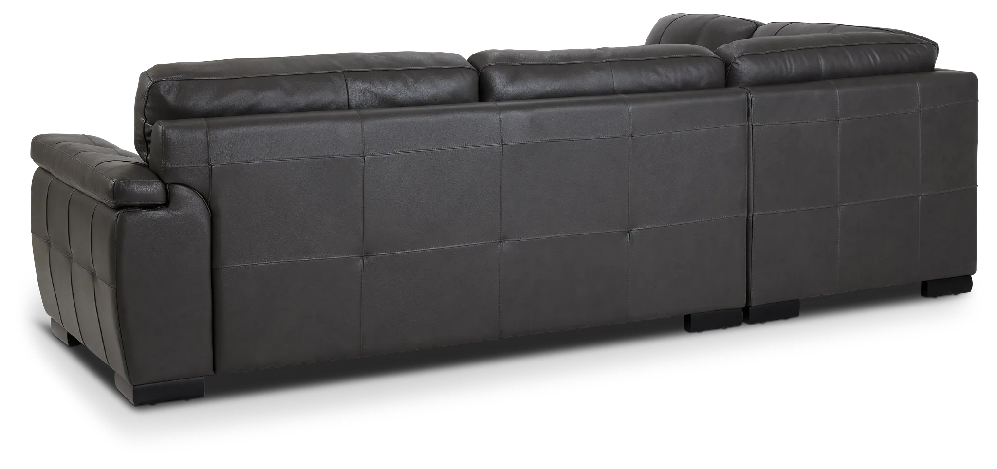 Braden Dark Gray Leather Small Left Bumper Sectional