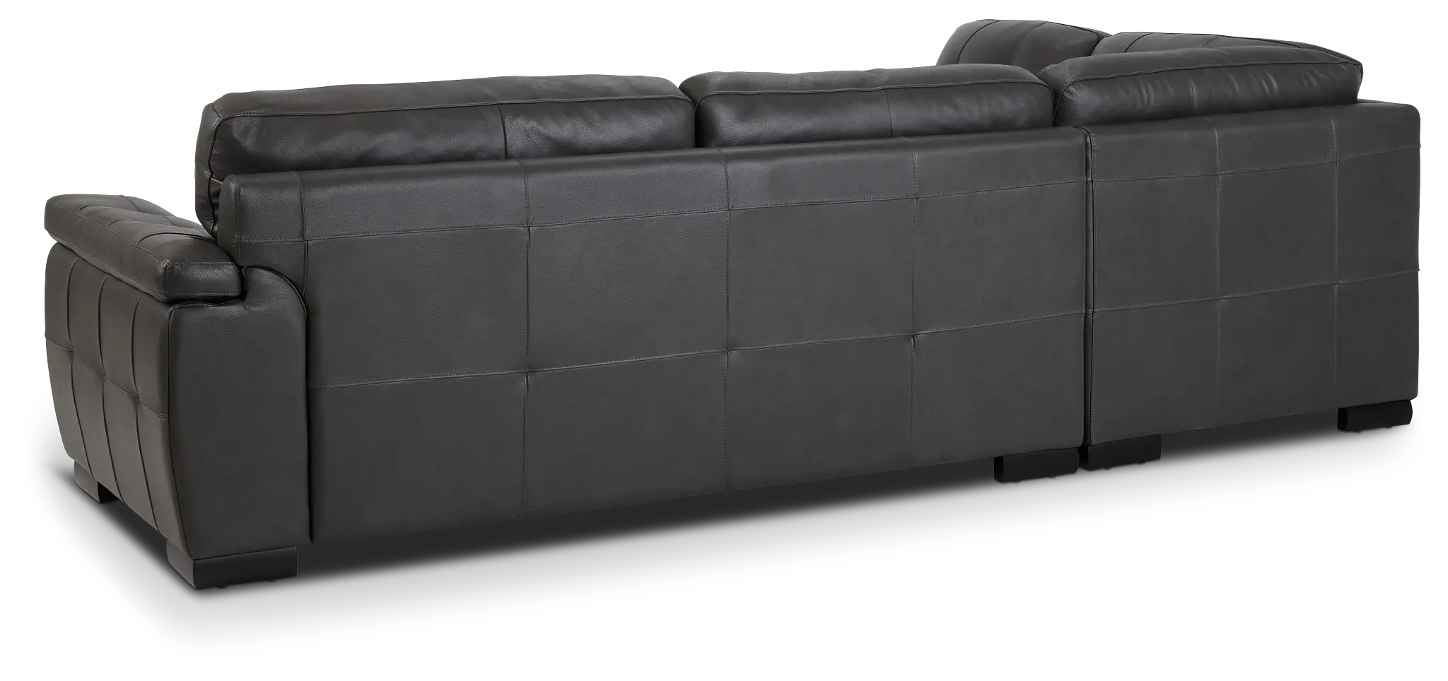 Braden Dark Gray Leather Small Left Bumper Sectional Braden Dark Gray Leather Small Left Bumper Sectional