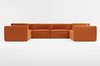 Destin Joya Orange Velvet 8-piece Modular Sectional