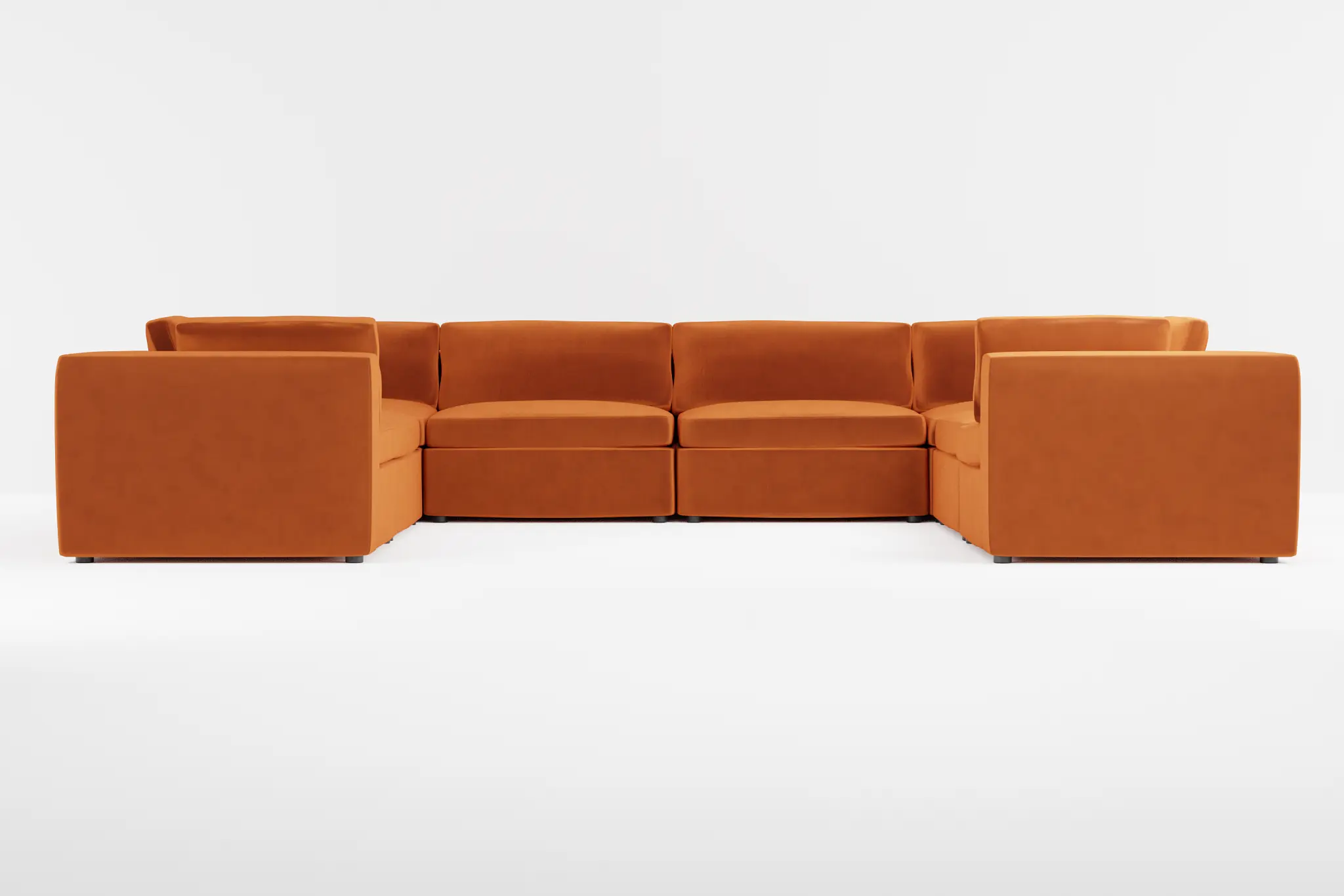 Destin Joya Orange Velvet 8-piece Modular Sectional Destin Joya Orange Velvet 8-piece Modular Sectional