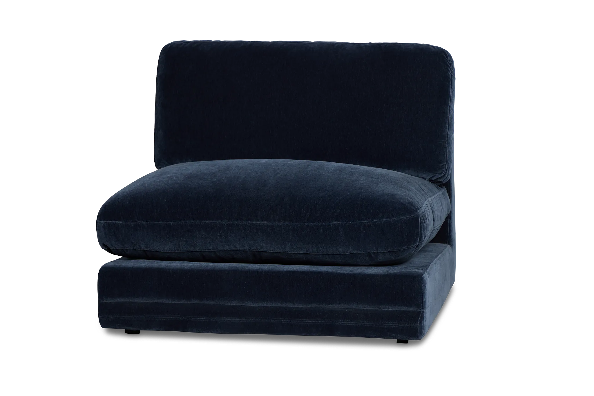 Jules Dark Blue Velvet Armless Chair
