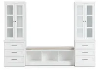 Newport White 106" Drawer Entryway