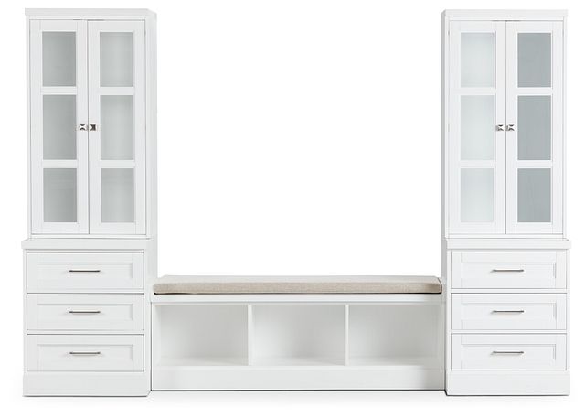 Newport White 106" Drawer Entryway