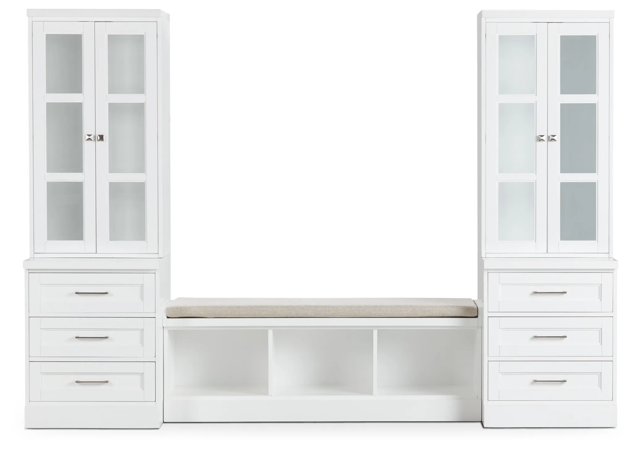 Newport White 106" Drawer Entryway