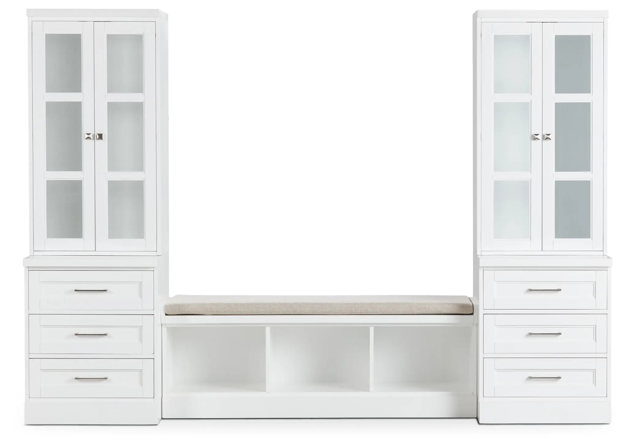 Newport White 106" Drawer Entryway Newport White 106" Drawer Entryway