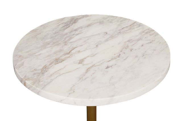 Dolli White Round End Table
