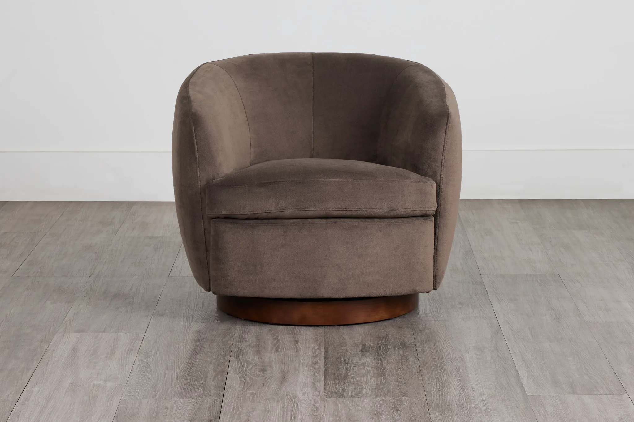 Hazel Dark Beige Velvet Swivel Accent Chair