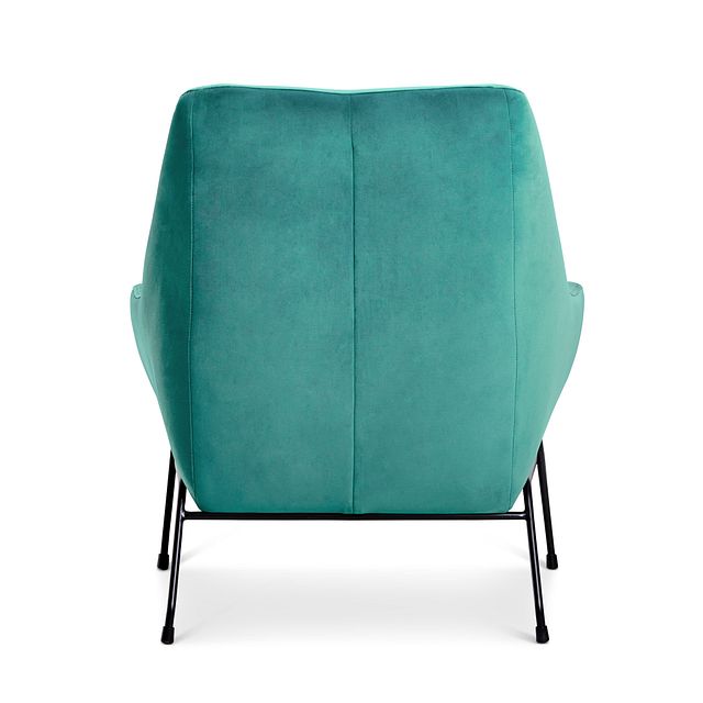 Xena Teal Velvet Accent Chair (4)