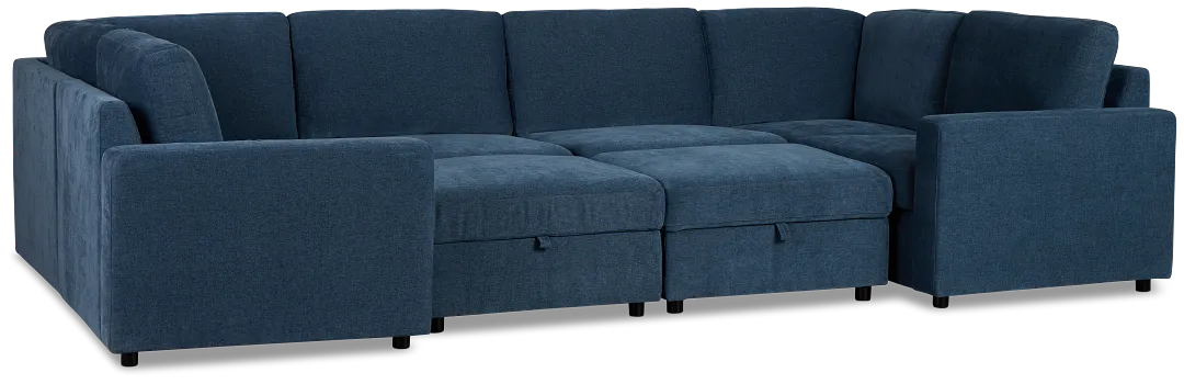 Addie Blue Fabric 8-piece Pit Storage Sectional