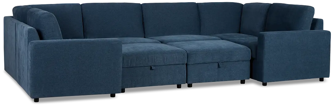 Addie Blue Fabric 8-piece Pit Storage Sectional Addie Blue Fabric 8-piece Pit Storage Sectional