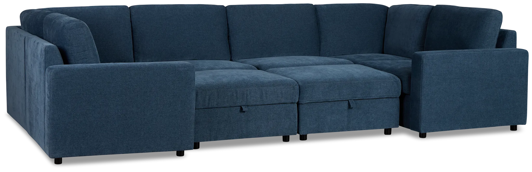 Addie Blue Fabric 8-piece Pit Storage Sectional