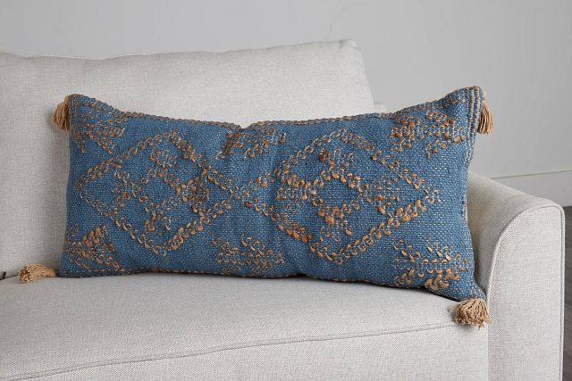 Tavi Blue Lumbar Accent Pillow