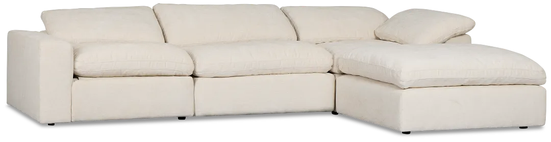 Drift Light Beige Fabric Small Right Bumper Power Reclining Sectional
