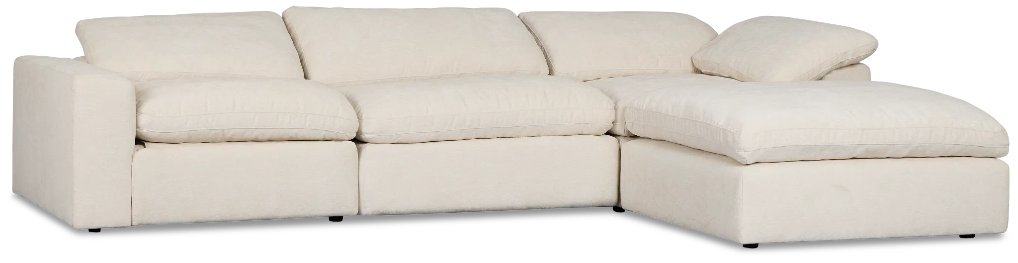 Drift Light Beige Fabric Small Right Bumper Power Reclining Sectional