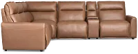 Edison Dark Brown Lthr/vinyl Small Triple Power Reclining Two-arm Sectional