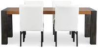 Jackson Two-tone Rectangular Table & 4 Upholstered Chairs