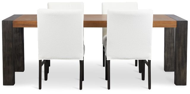 Jackson Two-tone Rectangular Table & 4 Upholstered Chairs