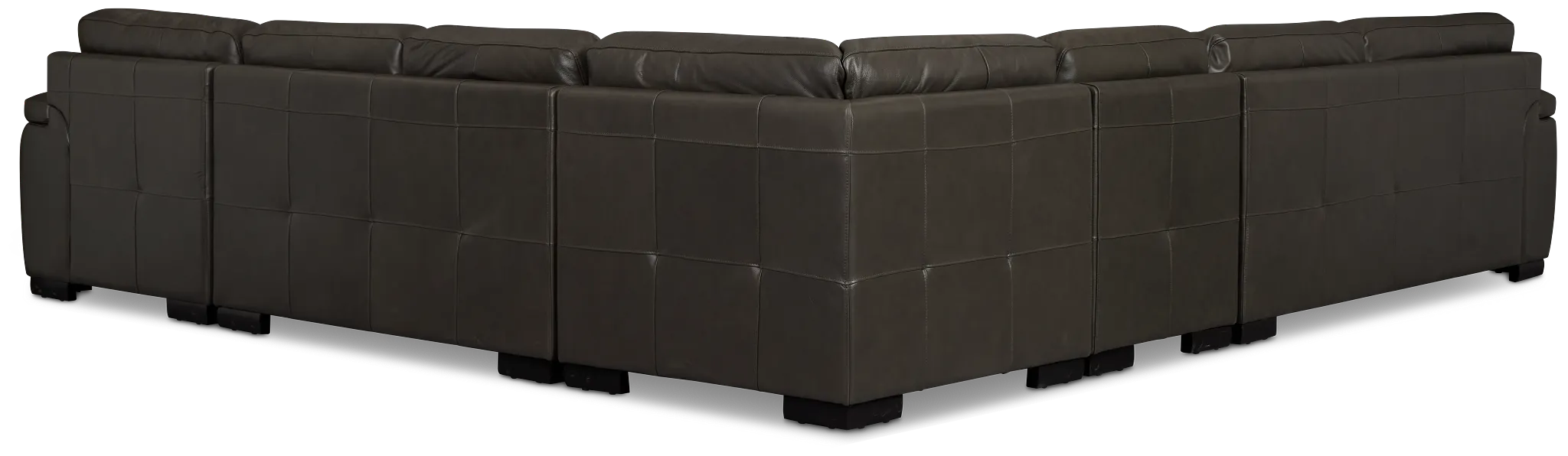 Braden Dark Gray Leather Large Right Chaise Sectional