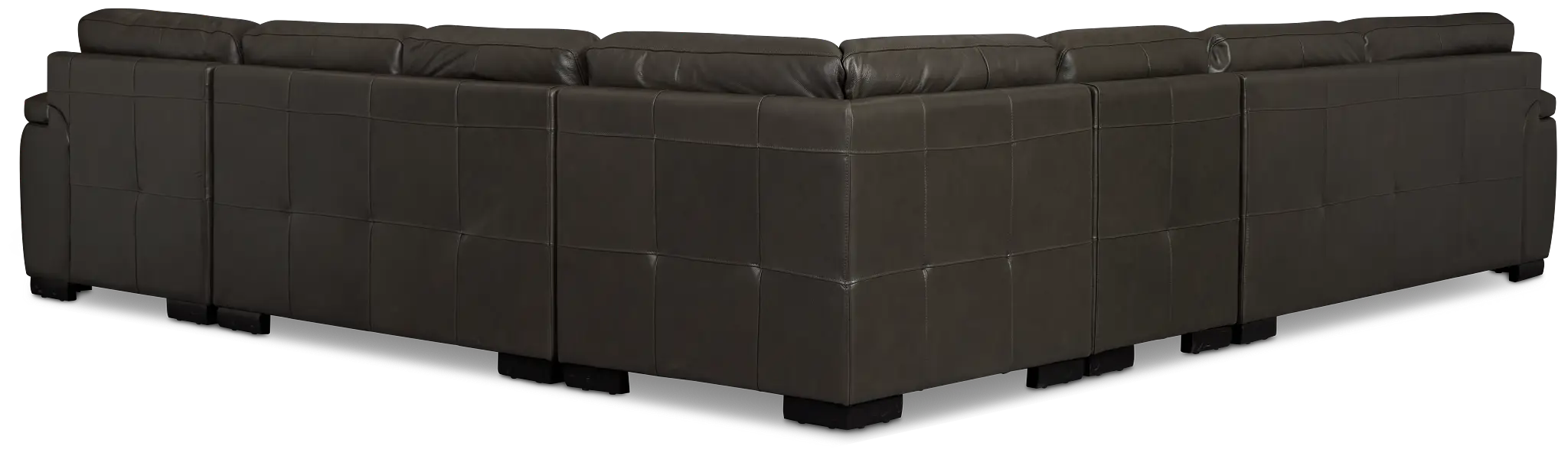 Braden Dark Gray Leather Large Right Chaise Sectional Braden Dark Gray Leather Large Right Chaise Sectional