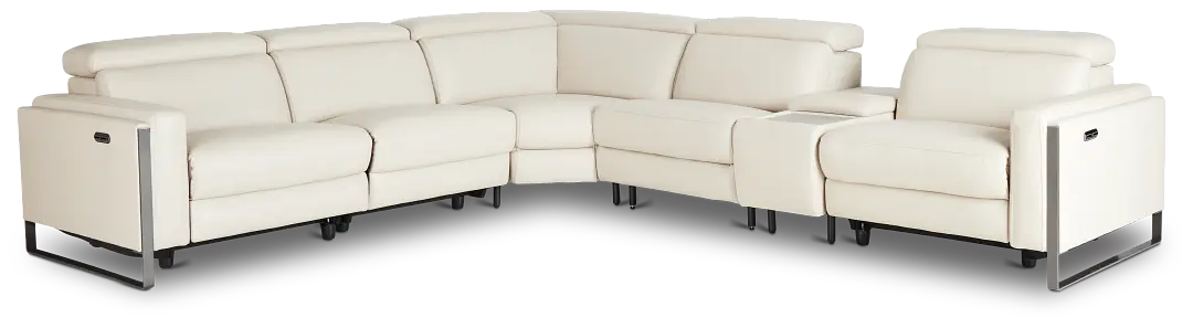 Atlas Taupe Lthr/vinyl Medium Dual Power 2-arm Reclining Sectional Atlas Taupe Lthr/vinyl Medium Dual Power 2-arm Reclining Sectional