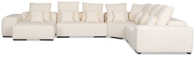 Skylar White Fabric Medium Left Chaise Sectional