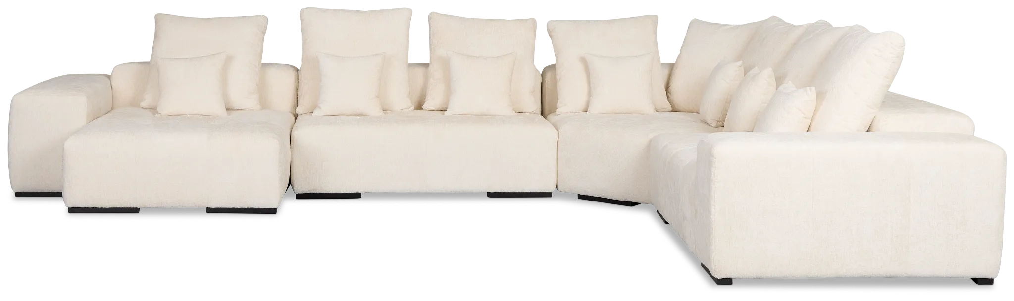 Skylar White Fabric Medium Left Chaise Sectional