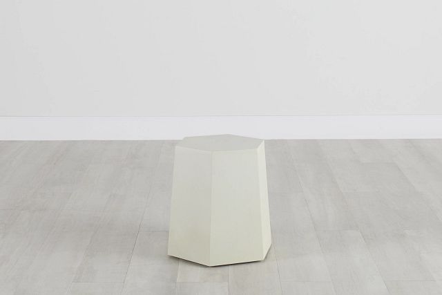 Hexgon White Ceramic Accent Table (0)