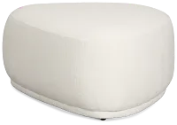 Jovi White Fabric Large Accent Ottoman