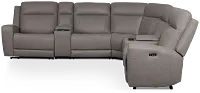 Colton Light Gray Micro Large Dual Power Reclining Two-arm Sectional