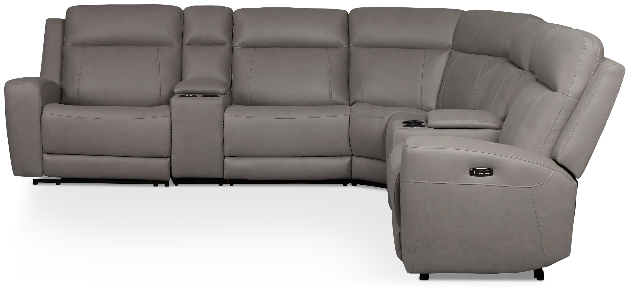Colton Light Gray Micro Large Dual Power Reclining Two-arm Sectional Colton Light Gray Micro Large Dual Power Reclining Two-arm Sectional