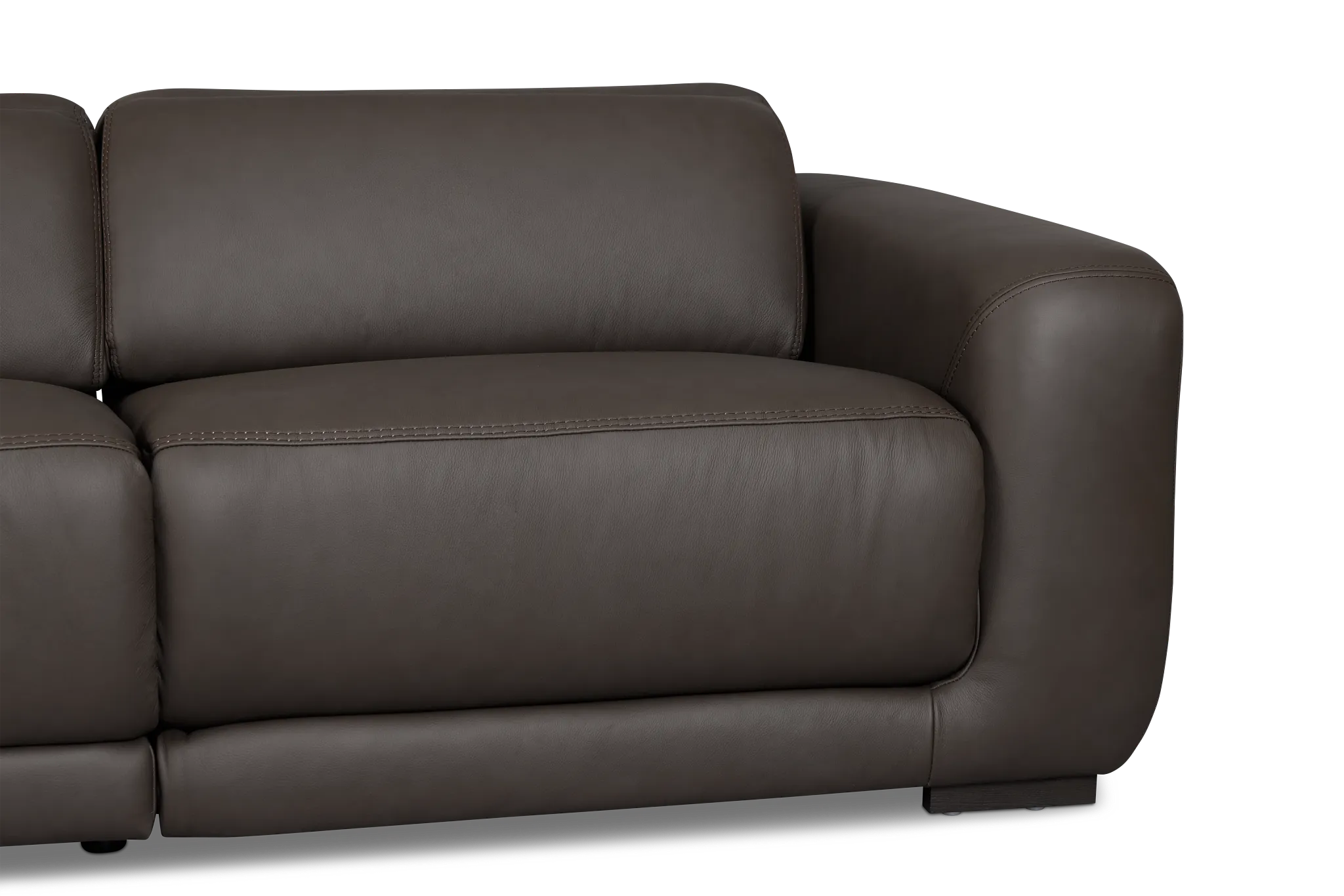 Kieran Dark Brown Lthr/vinyl 3-piece Modular Power Reclining Sofa