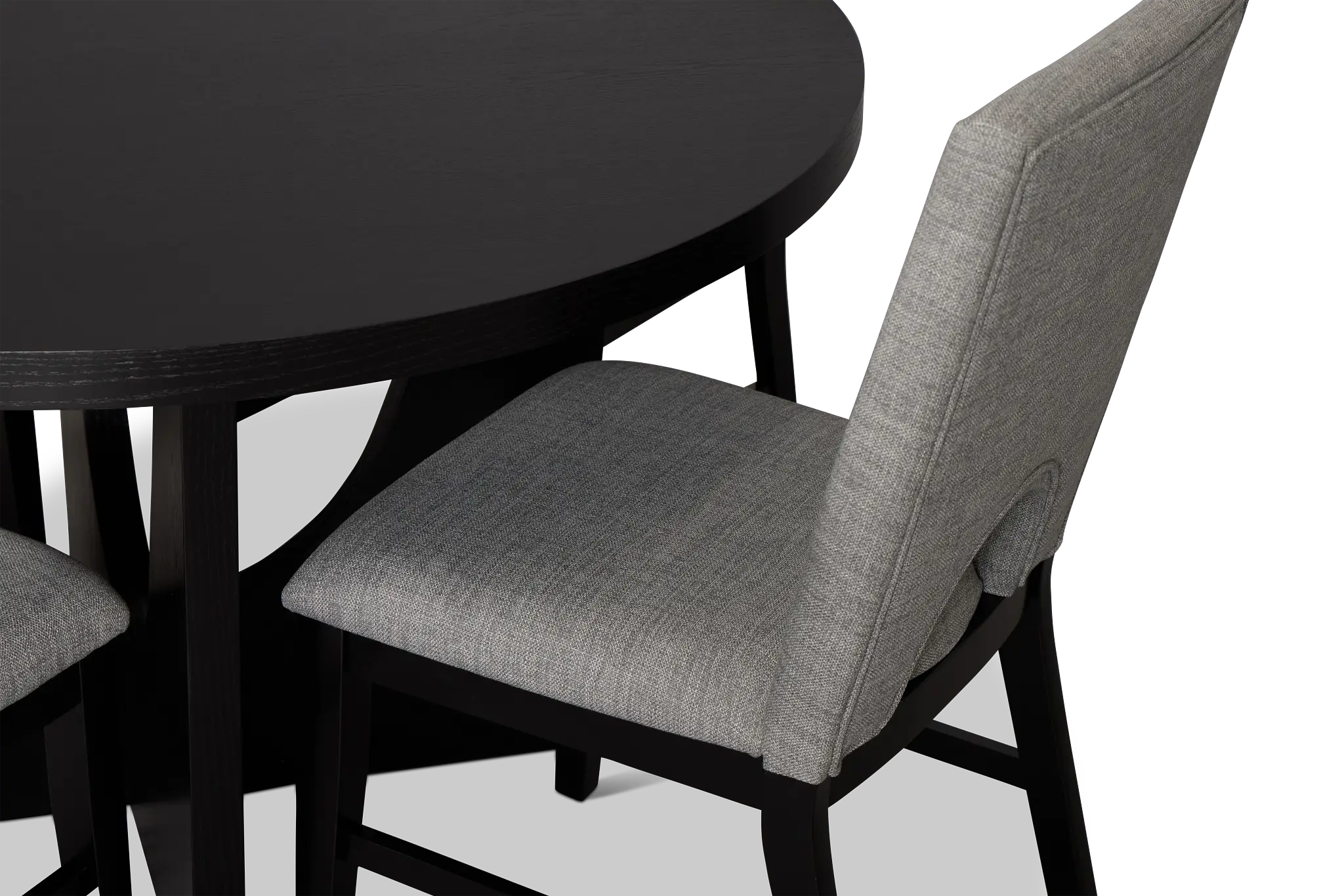 Oxford Black Round Table & 4 Upholstered Chairs Oxford Black Round Table & 4 Upholstered Chairs