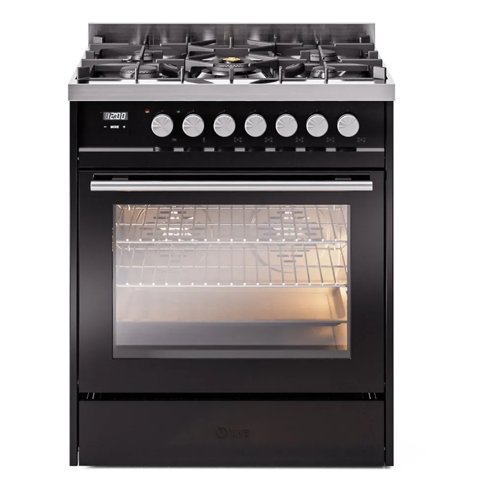 Ilve Professional Plus Ii Black 30" Dual Fuel Range