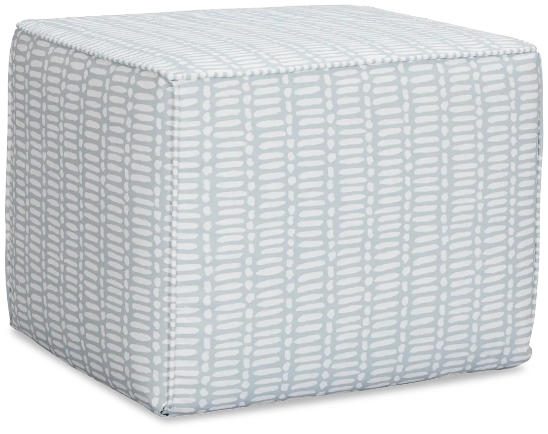 Deja Light Blue Fabric Accent Pouf Deja Light Blue Fabric Accent Pouf