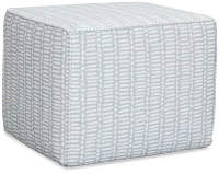 Deja Light Blue Fabric Accent Pouf