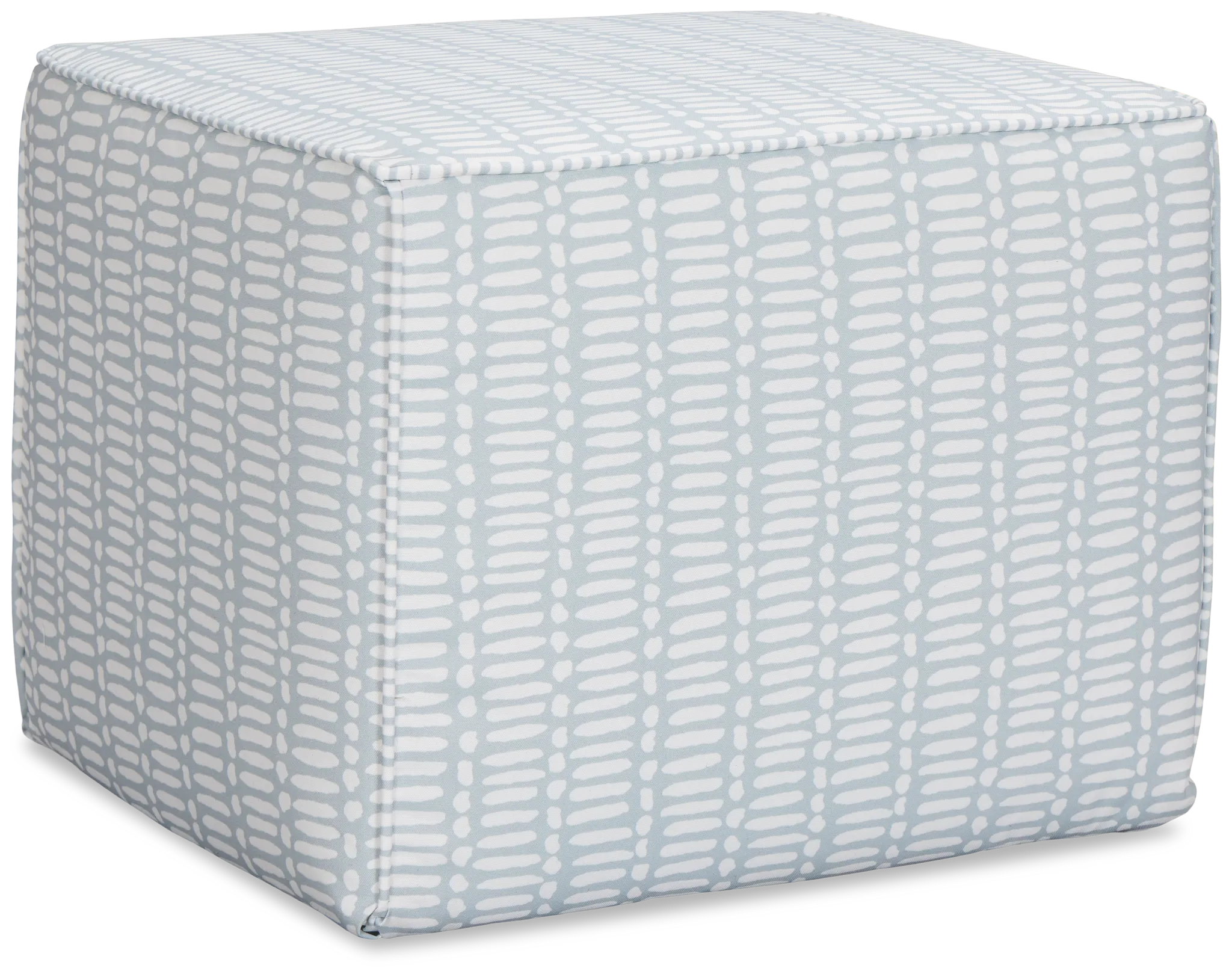 Deja Light Blue Fabric Accent Pouf