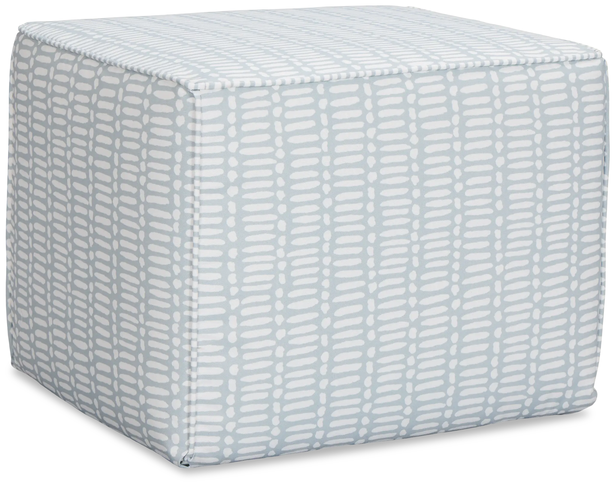 Deja Light Blue Fabric Accent Pouf Deja Light Blue Fabric Accent Pouf