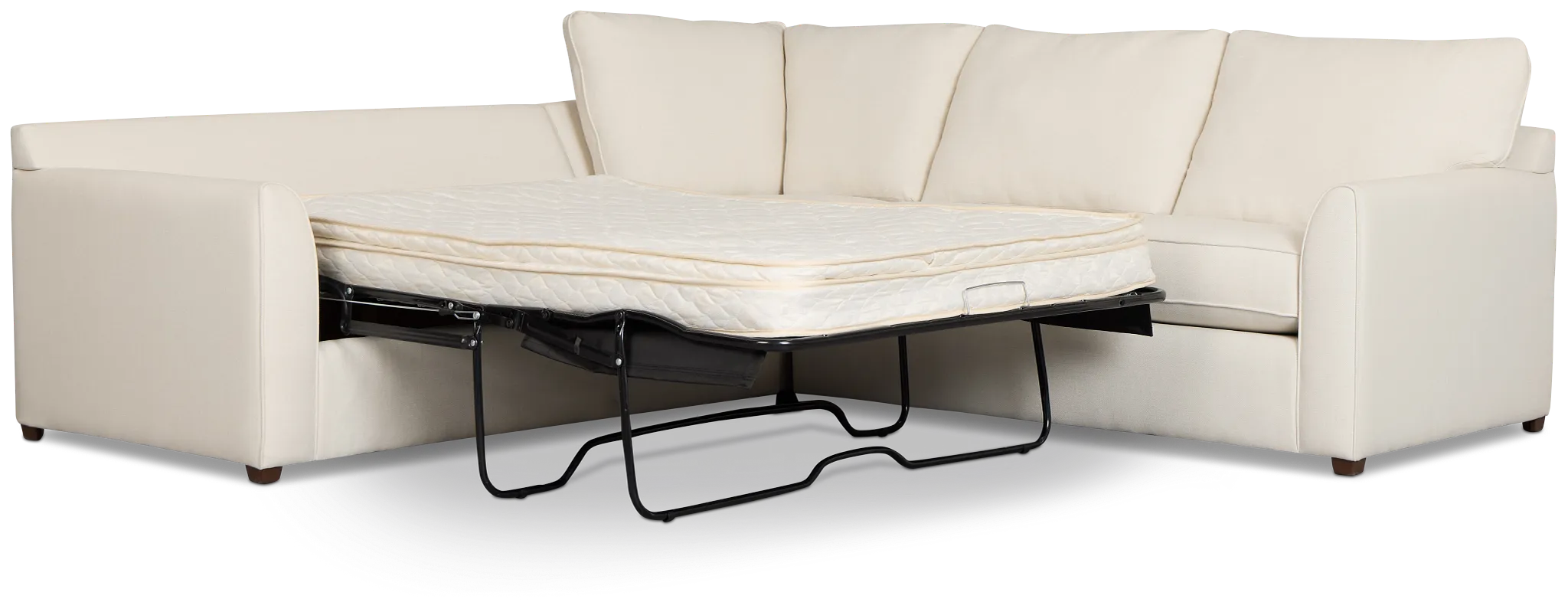 Tate Light Beige Fabric Medium 2-arm Left Facing Sleeper Sectional