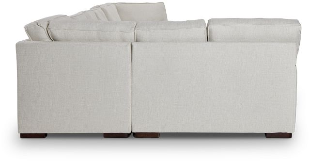 Austin White Fabric Large Right Cuddler Sectional