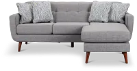 Raya Light Gray Fabric Chaise Sectional