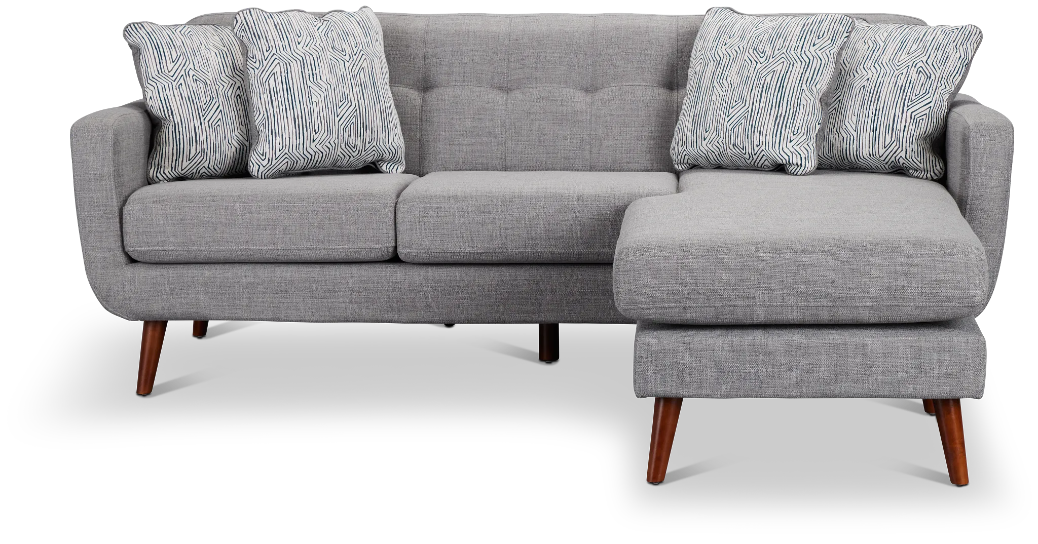 Raya Light Gray Fabric Chaise Sectional