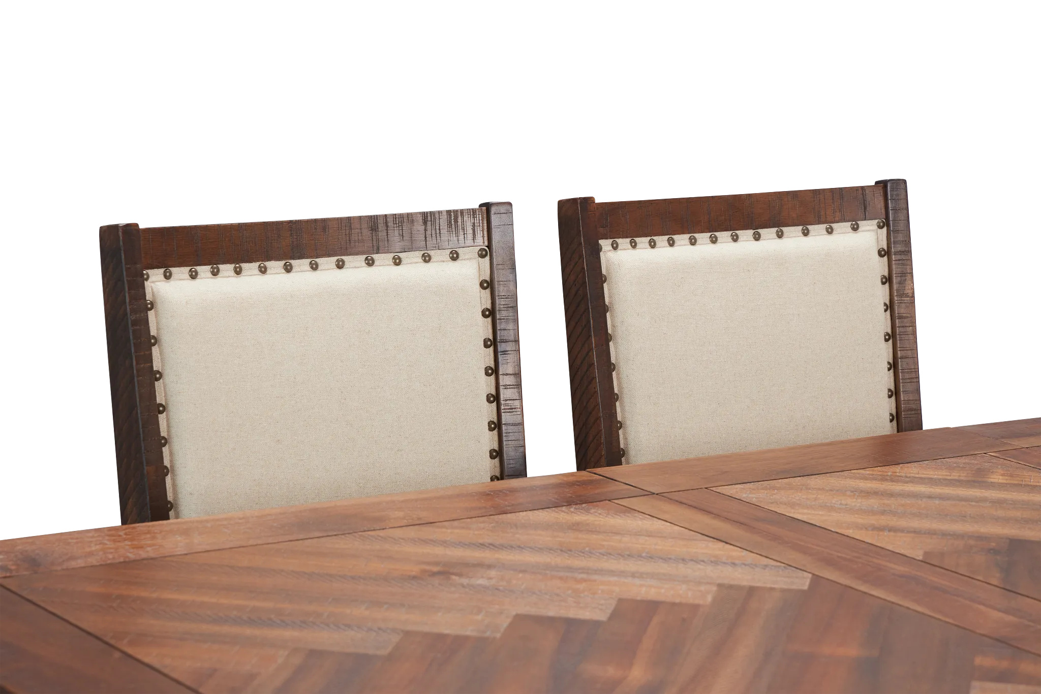 Joplin Dark Tone Extension Rectangular Table & 4 Upholstered Chairs