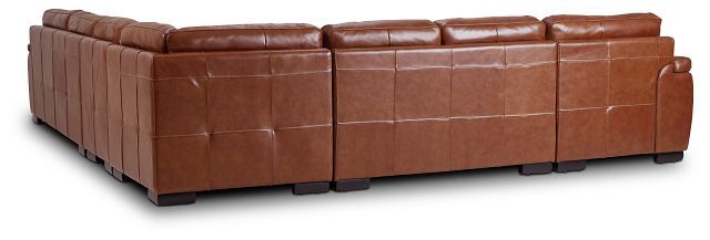 Braden Medium Brown Leather Large Left Chaise Sectional