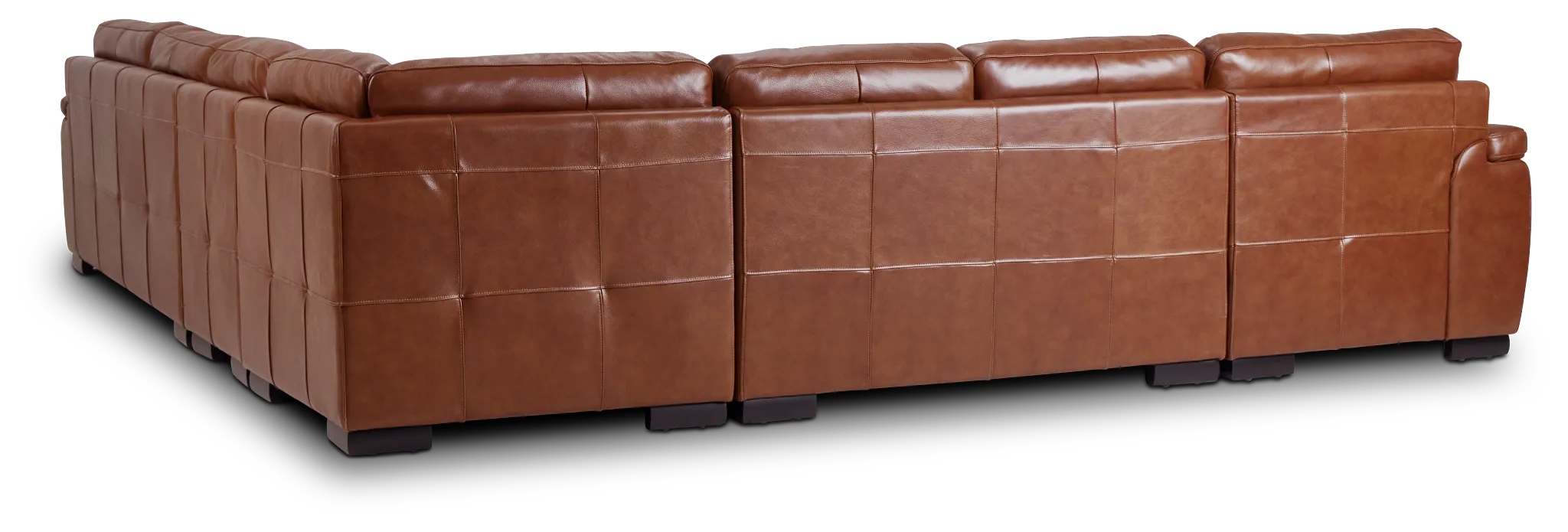 Braden Medium Brown Leather Large Left Chaise Sectional